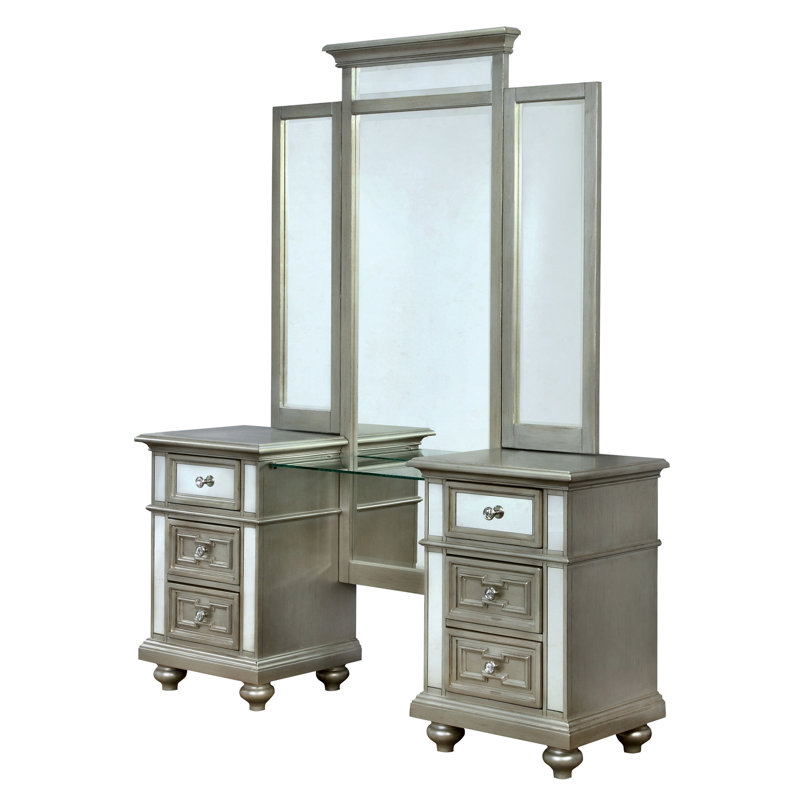 Ensemble coiffeuse Filka avec tabouret et miroir