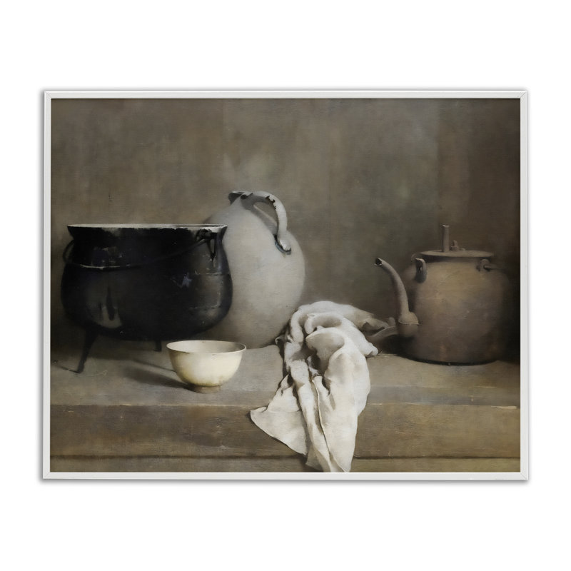 Giclée encadrée par Vase, H 11 po x l 14 po, Estampe numérique encadrée blanc bord de mer