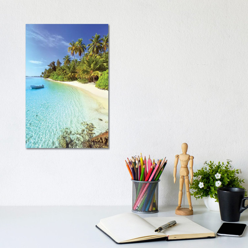 Idyllic Beach, Maldives by Matteo Colombo - Wrapped Canvas Print, 20.32 cm H x 30.48 cm W