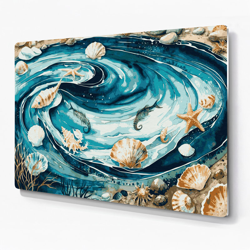 Art mural en métal Coastal Tidal Pool Treasures, H 20 po x l 30 po