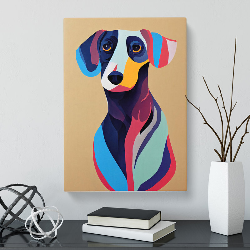 Dachshund in Colour Vol.2 - Wrapped Canvas, 50cm H x 35cm W x 3cm D