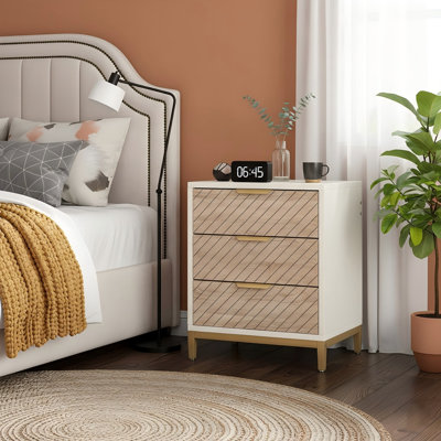 3-Drawer Nightstand Bedside End Table for Bedroom