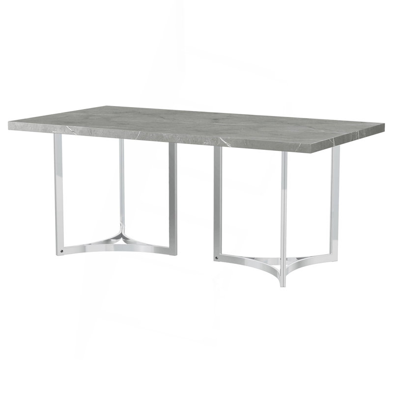 Savona Grey Faux Marble Rectangular Dining Table