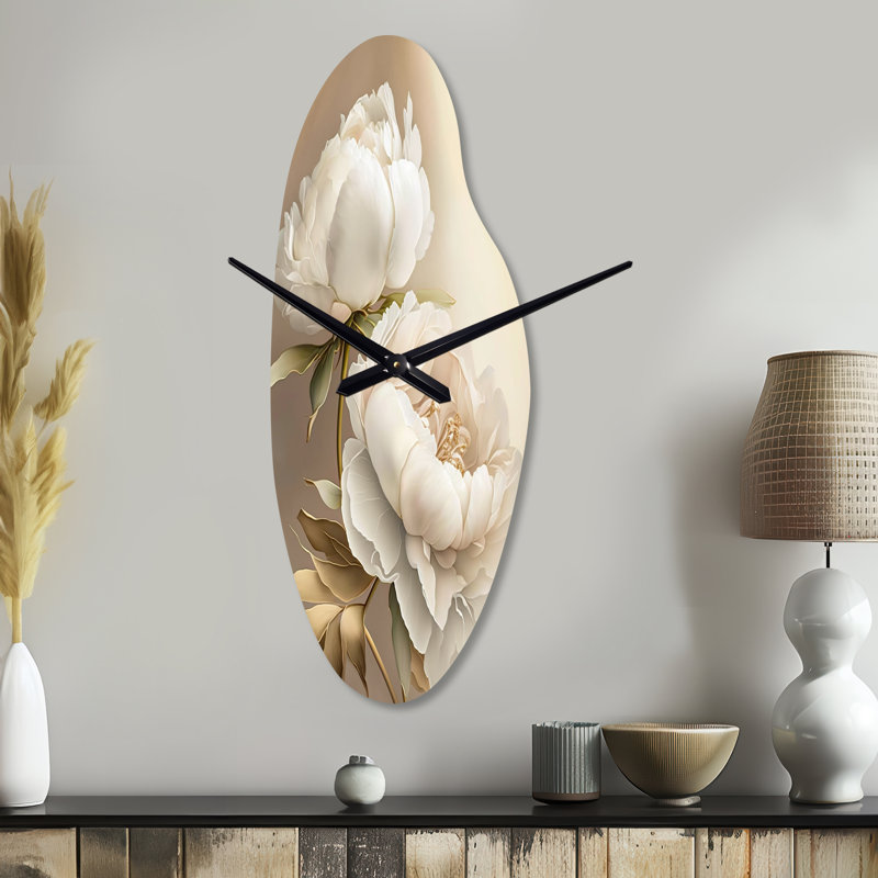 Horloge murale incurvée Peony Flower II - Peony, Grand