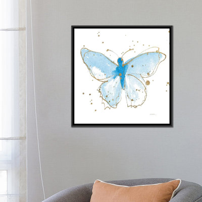 « gilded papillons iv », reproduction sur toile tendue