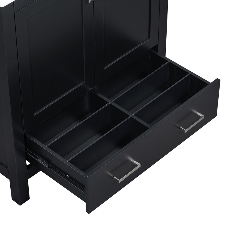 Meuble-lavabo chic avec rangement polyvalent et attrait moderne pour des salles de bain élégantes, Noir, noir, noir, noir