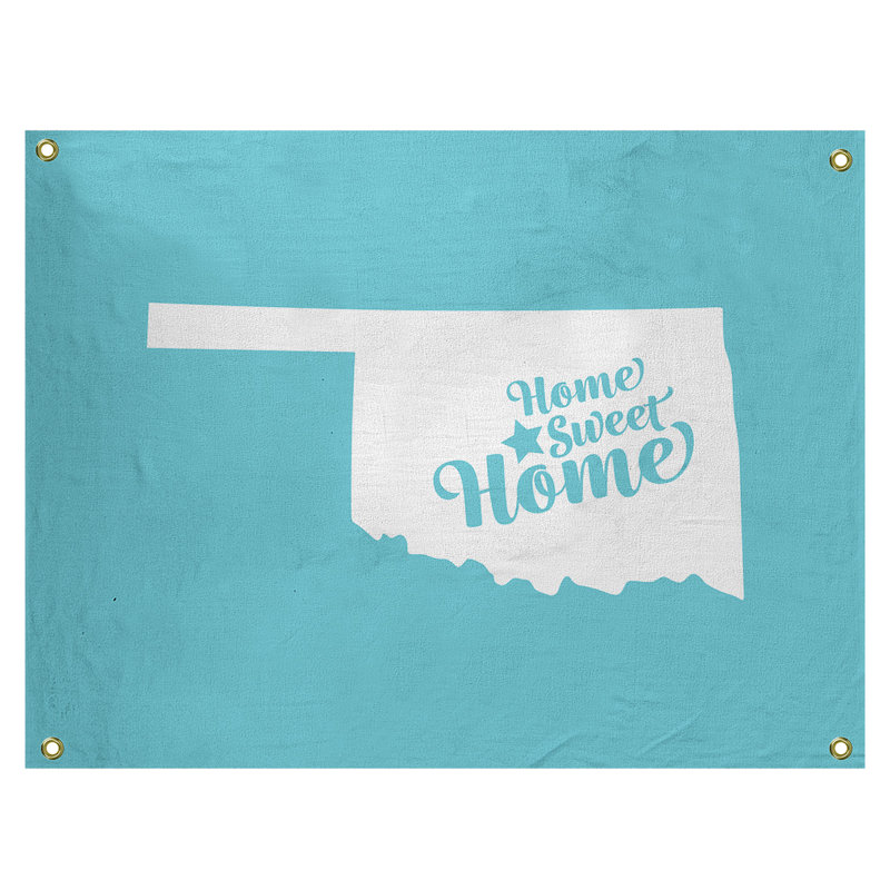 Tapisserie murale oklahoma de ville pour la maison, H 59 po x l 80 po, Bleu sarcelle