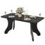 Table à manger rectangulaire de 160 cm pour 4 à 6 personnes, avec pieds inspirés des bois de cerf et structure métallique robuste, style ferme moderne.-992319077-992319079