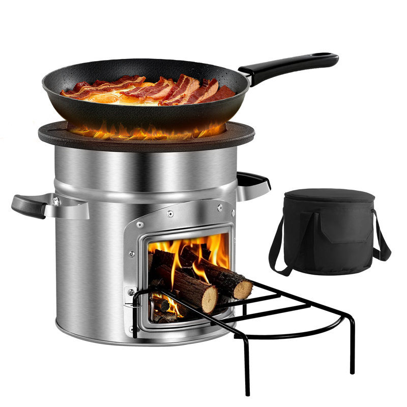 Réchaud de camping portatif Rocket Stove avec sac de transport