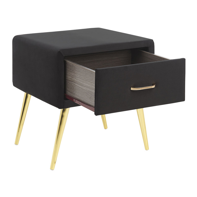 Flossie 46 cm W Bedside Table, Black