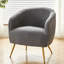 Fauteuil d'appoint en velours côtelé avec pieds en métal doré-1245854370