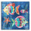 Art mural en verre acrylique 24 po x 24 po «Boho Reef Fish 2» par Wild Apple-1923524785