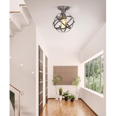 Luminaire semi-encastré en forme d'anneau elliptique chromé 1 lumière Ctonwell l 10 po Cresswell