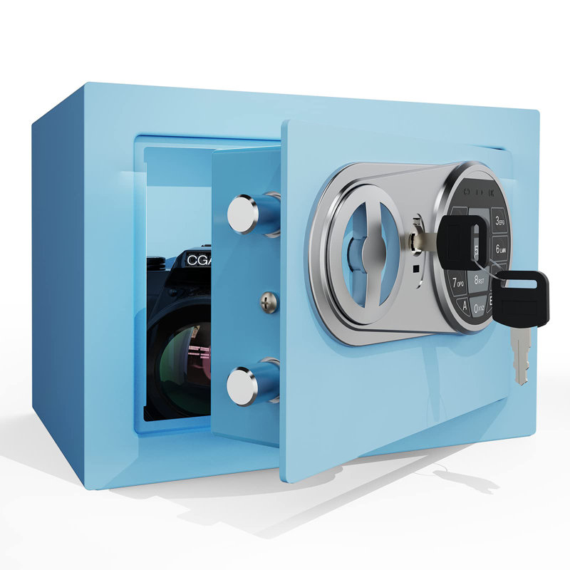 Coffre-fort de sécurité à double verrouillage, Bleu
