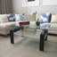 Table basse rectangulaire en verre, table basse transparente, tables d'appoint modernes pour le salon, meubles de salon
