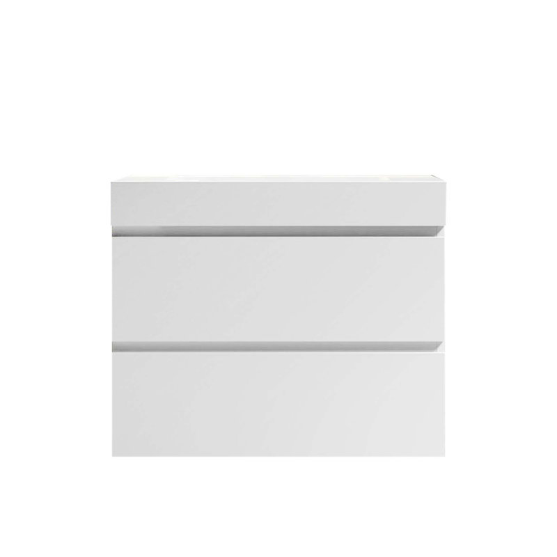 Lavabo intégré à surface solide SANS drain et robinet, couleur blanc brillant (seulement lavabo!)