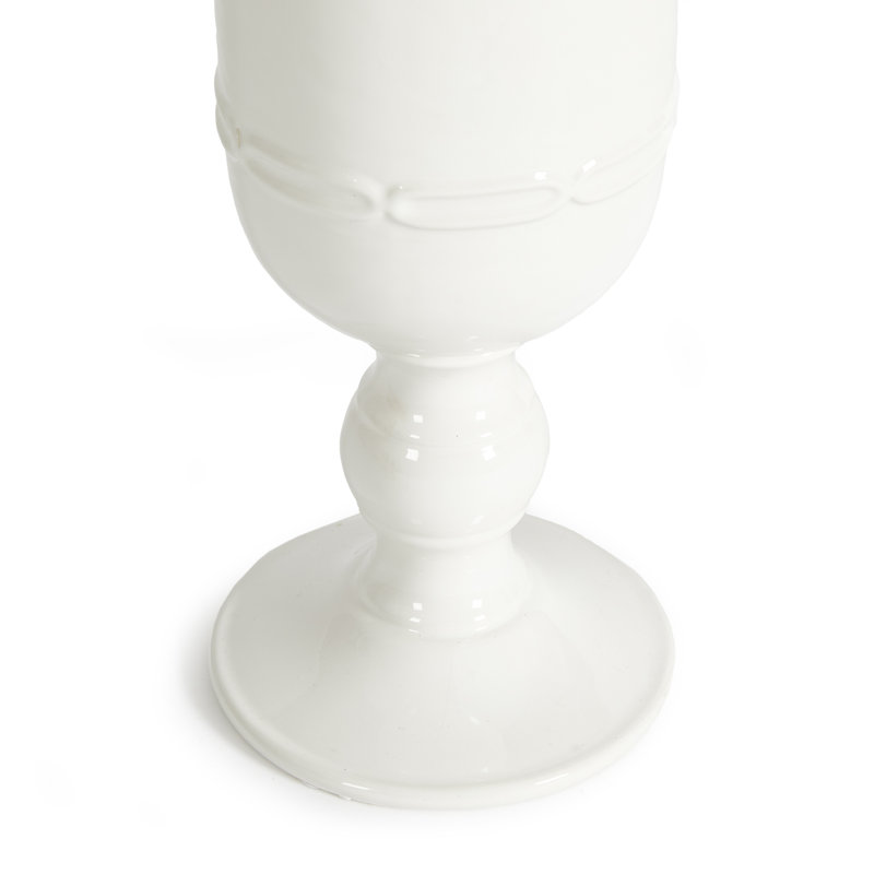 Pot en céramique blanche Dodie Classic, H 18 po x l 9 po x P 9 po
