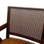 Fauteuil d'appoint en cuir véritable italien avec dossier en canne et structure en bois de chêne massif, entièrement assemblé