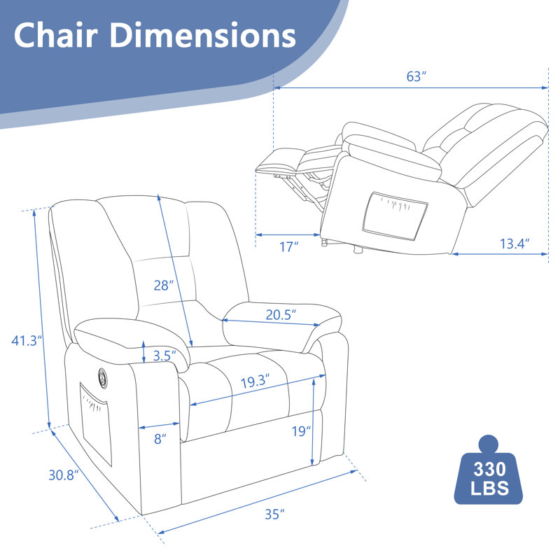 Fauteuil inclinable en microfibre Power Lift