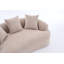 Canapé courbé 3 places rembourré, canapé rond surdimensionné en tissu Boucle avec 3 coussins décoratifs, canapé moderne de forme organique pour le salon