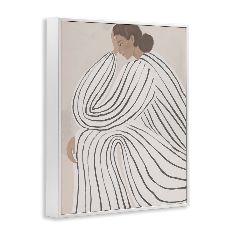 «Neutral Lady in Stripes», estampe numérique, design par Anna Lischenko, H 20 po x l 16 po
