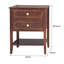 Table de chevet 28,5 po à 1 tiroir traditionnel, table de chevet en bois de cerisier foncé avec tablette de rangement ouverte, table de bout de l 22 po avec poignée blanche pour la chambre à coucher et le salon