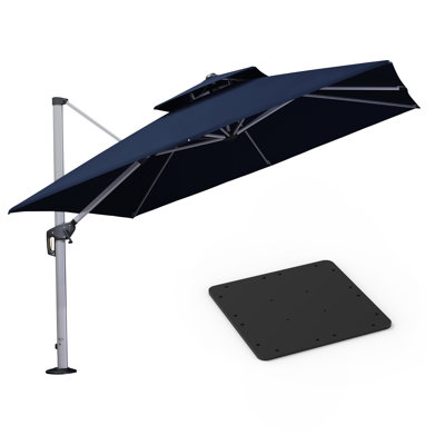 Parasol carré en porte-à-faux 10 pi avec base en acier Rasha