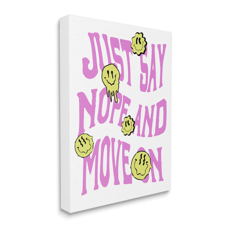 «Bb-509», encadré «Just Say Nope», phrase sur toile par LulusimonSTUDI, art textuel, Giclée encadrée blanc bord de mer