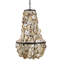 Metal and Draped Oyster Shell Chandelier
