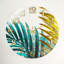 "Tropical Leaves", horloge murale en verre-2008467868