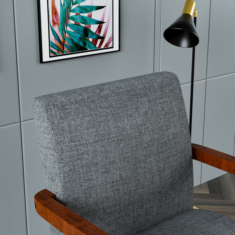 Ensemble de 2 chaises avec cadre en bois, Tissu gris