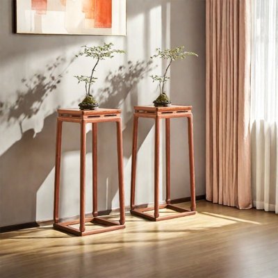 Plateau à fleurs de style chinois tout en bois massif