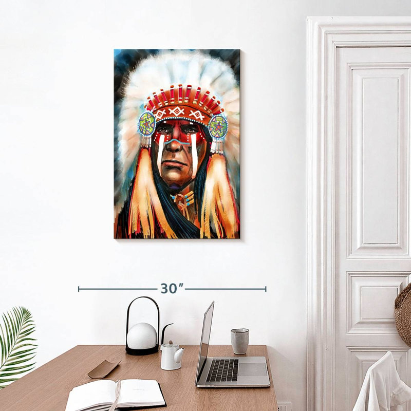 Lelar Native Indian Chief, 30" H x 20" W