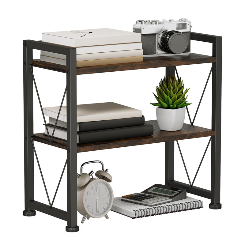 Iron, Manufactured Wood Desk Organiser, Black/Brown