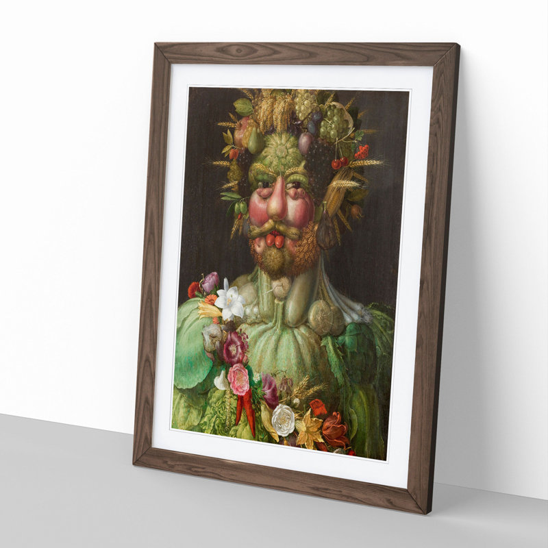 Vertumnus by Giuseppe Arcimboldo - Picture Frame Painting, Walnut Framed, 36cm H x 27cm W x 2cm D