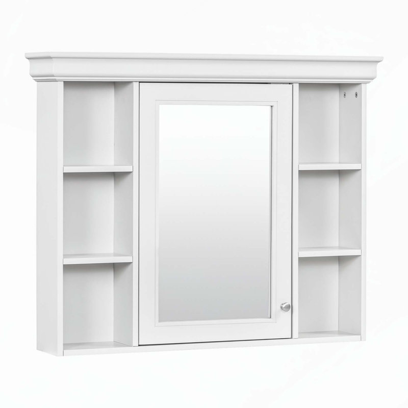 Armoire de salle de bain murale moderne avec plusieurs options de rangement et porte miroir élégante