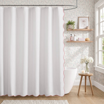 Rideau de douche festonné à pétales en fleurs