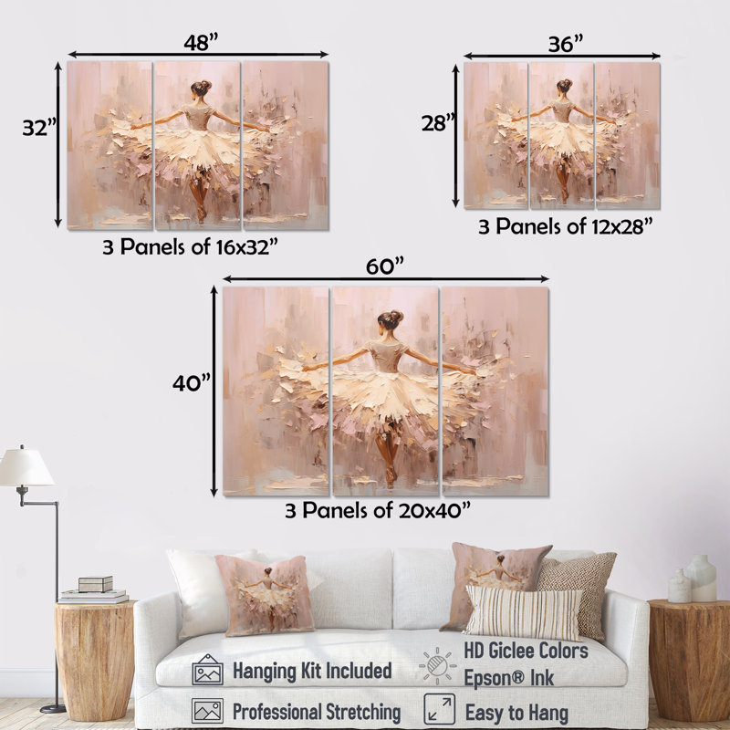 Gagarine - ensemble d'art sur toile Ballet, H 40 po x l 60 po