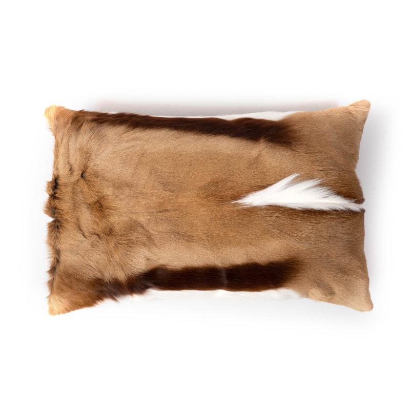 Springbok Hide/Mock Suede Lumbar Pillow