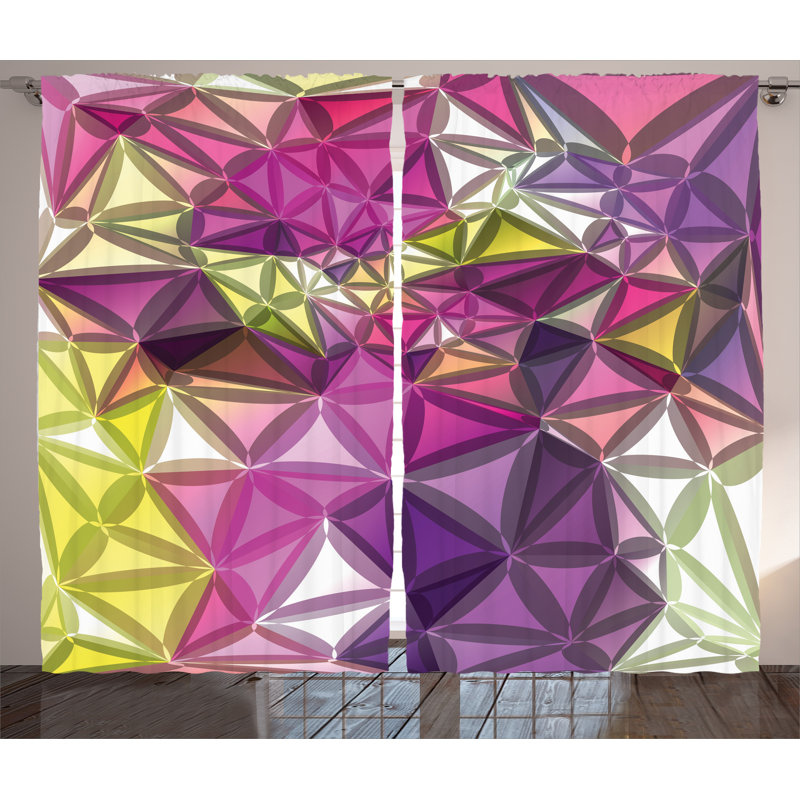 Abstract Art Semi Sheer Curtain Pair, 54" x 84"