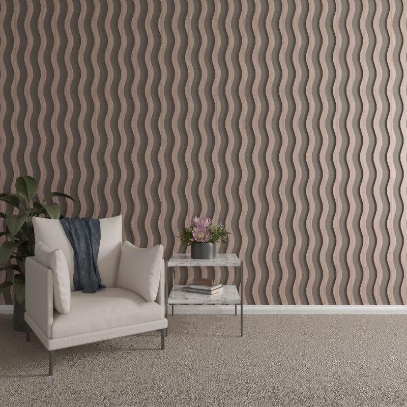 Ensemble de panneaux muraux décoratifs en bois Brazos, H 47 po x l 3,25 po x P 0,37 po, Noyer