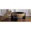 Table basse 33 po ronde avec rangement en bois de ronce, table basse moderne à compartiments cachés, table d'appoint robuste à 3 pieds pour le salon, petite pièce