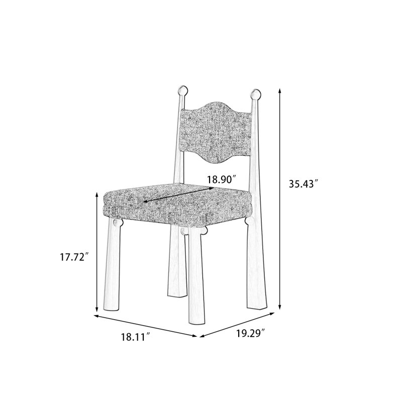 Chaise d'appoint en noyer massif (ensemble de 2), Walnut