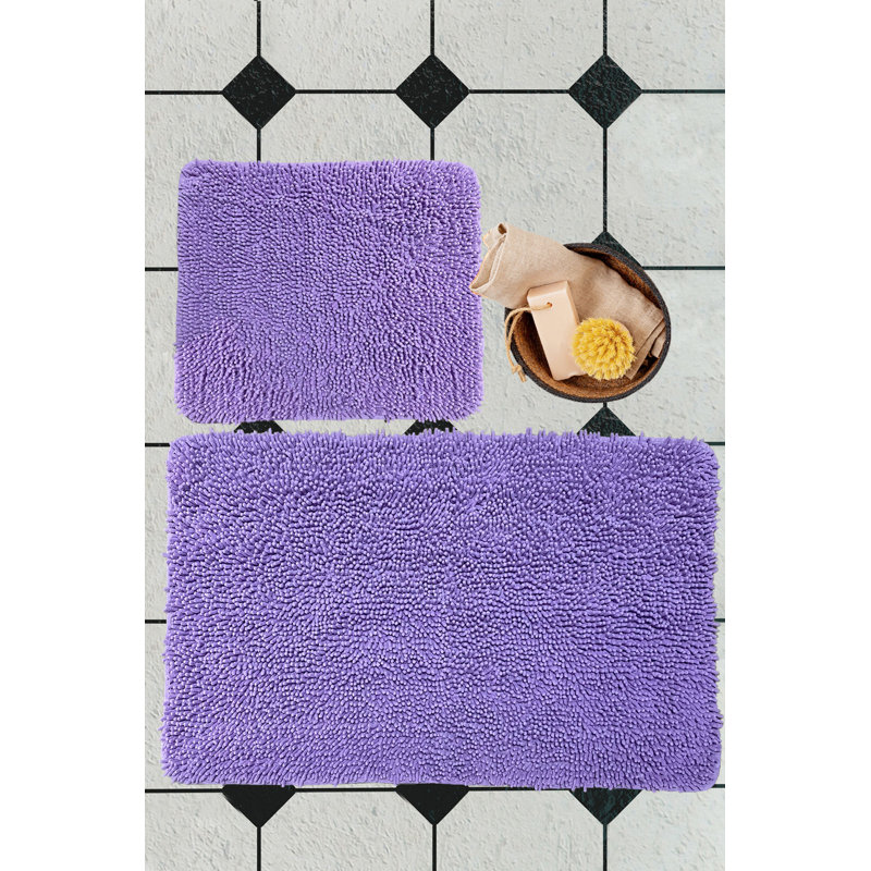 Ensemble de tapis pour salle de bain 2 pièces Aeilt, Mauve