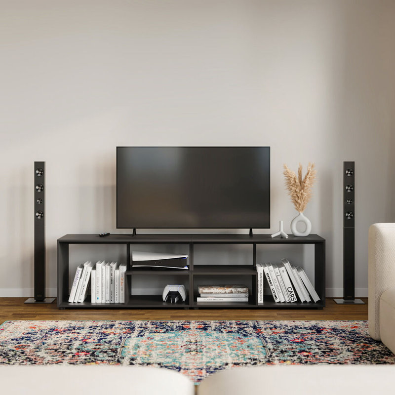 Sester Solid Wood Coffee Table with Storage, Black