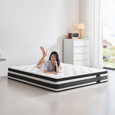 Matelas hybride à ressorts ensachés 12 pouces Oeko-Tex100