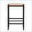 Water Hyacinth Woven Barstool - Black Metal Frame with Natural Woven Seat