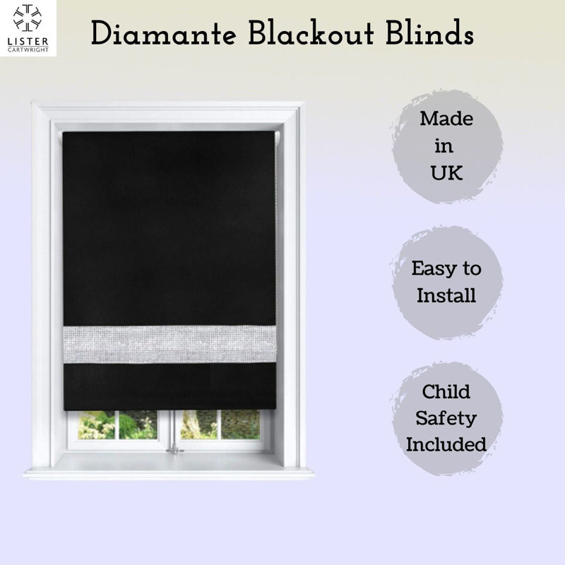 Roller Shade, 150cm W x 165cm L, Black