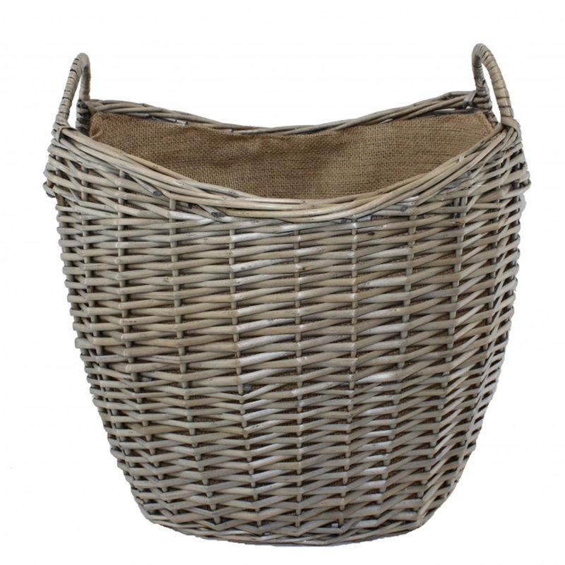 Sherry Wood Log Carrier, 43cm H x 38cm W x 44cm D