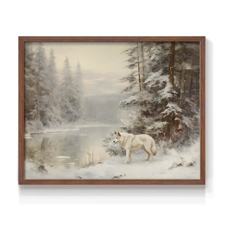 Paysages rétro-DCC-XXX-III - impression encadrée - réaménageable, H 11 po x l 14 po, Noyer